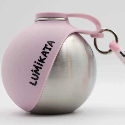 Lumikata 2-in-1 Portable Dog Water Bottle with Stainless Steel and Silicone Foldable Bowl - 10oz Leak-Proof Solution for Small Dogs and Pet Feeding