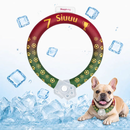 Professional Reusable Pet Cooling Collar - Advanced TPU Phase Change Material with 64°F Ice Ring for Small and Large Dogs, Sweat-Free Neck Wrap for Summer Heat Relief, Ideal for Beach Trips, Safe and Stylish Design
