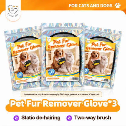 Cassiel-Pet Grooming Gloves for Effective Pet Hair Removal - Reusable Electrostatic Tool for Furniture, Carpets, and Car Seats