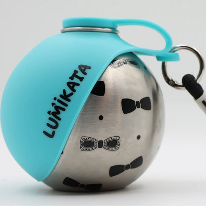 Lumikata 2-in-1 Portable Dog Water Bottle with Stainless Steel and Silicone Foldable Bowl - 10oz Leak-Proof Solution for Small Dogs and Pet Feeding