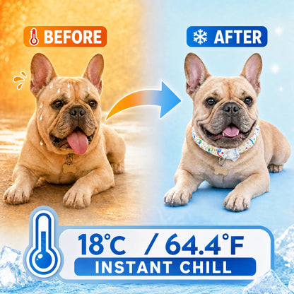 Professional Reusable Pet Cooling Collar - Advanced TPU Phase Change Material with 64°F Ice Ring for Small and Large Dogs, Sweat-Free Neck Wrap for Summer Heat Relief, Ideal for Beach Trips, Safe and Stylish Design