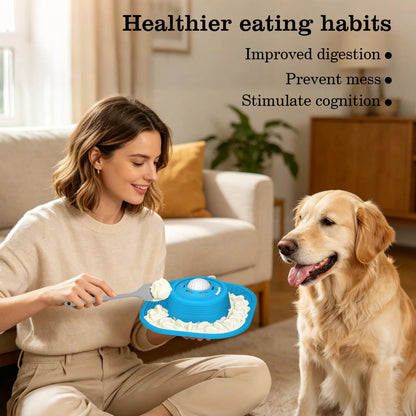 Pawlove Slow Feeder Dog Bowl with Ball-In Design - Neater Feeding Solution, 3/4 Cup Food-Grade Licking Bowl, Anti-Slip Rubber Base, Splash-Reducing Ball Movement, Bone Broth Compatible, Dishwasher Safe, Supports Puppy Anxiety Relief