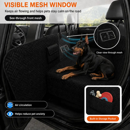 Heavy-Duty Waterproof Dog Car Seat Extender with Mesh Window & Door Protection, Available in Two Sizes, Supports Up to 400 lbs for Cars, SUVs, and Trucks
