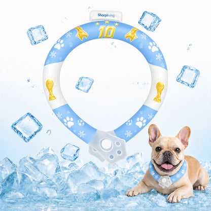 Professional Reusable Pet Cooling Collar - Advanced TPU Phase Change Material with 64°F Ice Ring for Small and Large Dogs, Sweat-Free Neck Wrap for Summer Heat Relief, Ideal for Beach Trips, Safe and Stylish Design