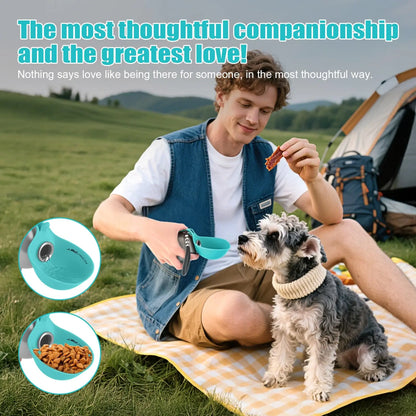 Lumikata 2-in-1 Portable Dog Water Bottle with Stainless Steel and Silicone Foldable Bowl - 10oz Leak-Proof Solution for Small Dogs and Pet Feeding
