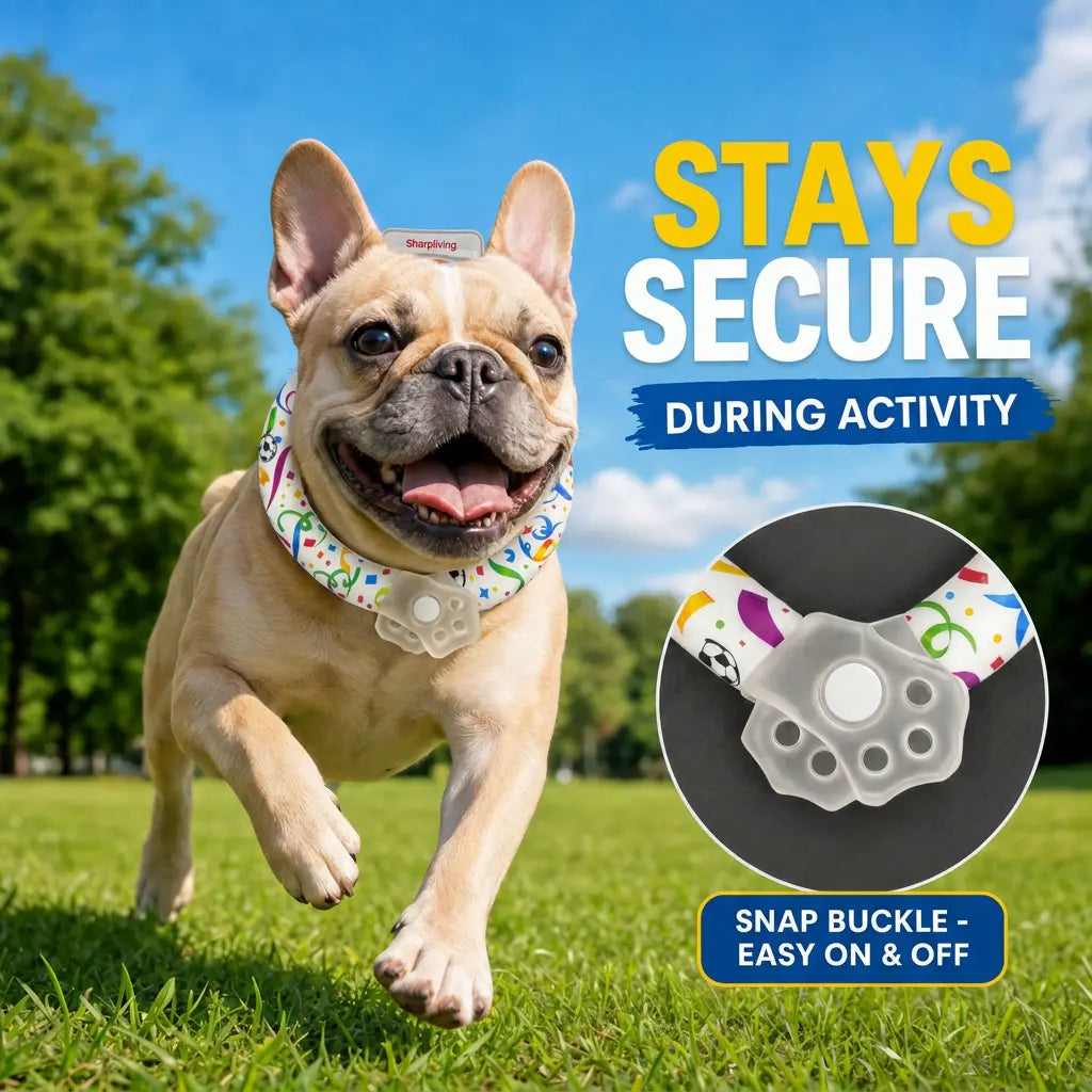 Professional Reusable Pet Cooling Collar - Advanced TPU Phase Change Material with 64°F Ice Ring for Small and Large Dogs, Sweat-Free Neck Wrap for Summer Heat Relief, Ideal for Beach Trips, Safe and Stylish Design
