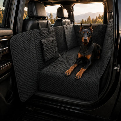 Heavy-Duty Waterproof Dog Car Seat Extender with Mesh Window & Door Protection, Available in Two Sizes, Supports Up to 400 lbs for Cars, SUVs, and Trucks