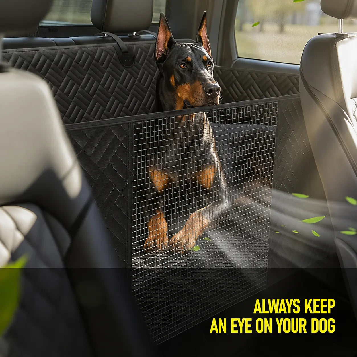 Heavy-Duty Waterproof Dog Car Seat Extender with Mesh Window & Door Protection, Available in Two Sizes, Supports Up to 400 lbs for Cars, SUVs, and Trucks