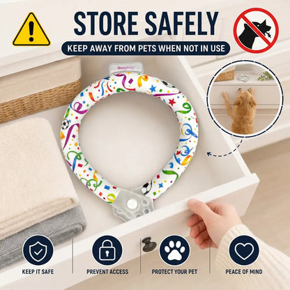 Professional Reusable Pet Cooling Collar - Advanced TPU Phase Change Material with 64°F Ice Ring for Small and Large Dogs, Sweat-Free Neck Wrap for Summer Heat Relief, Ideal for Beach Trips, Safe and Stylish Design